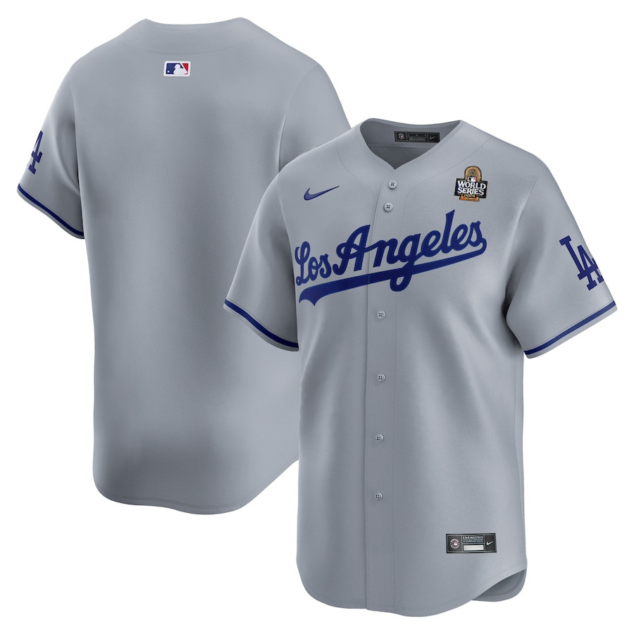 Los Angeles Dodgers 2024 World Series Road Limited Men Jersey - Gray