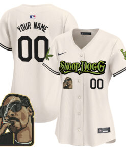 Los Angeles Dodgers Snoop Dogg Custom Women Jersey - Cream