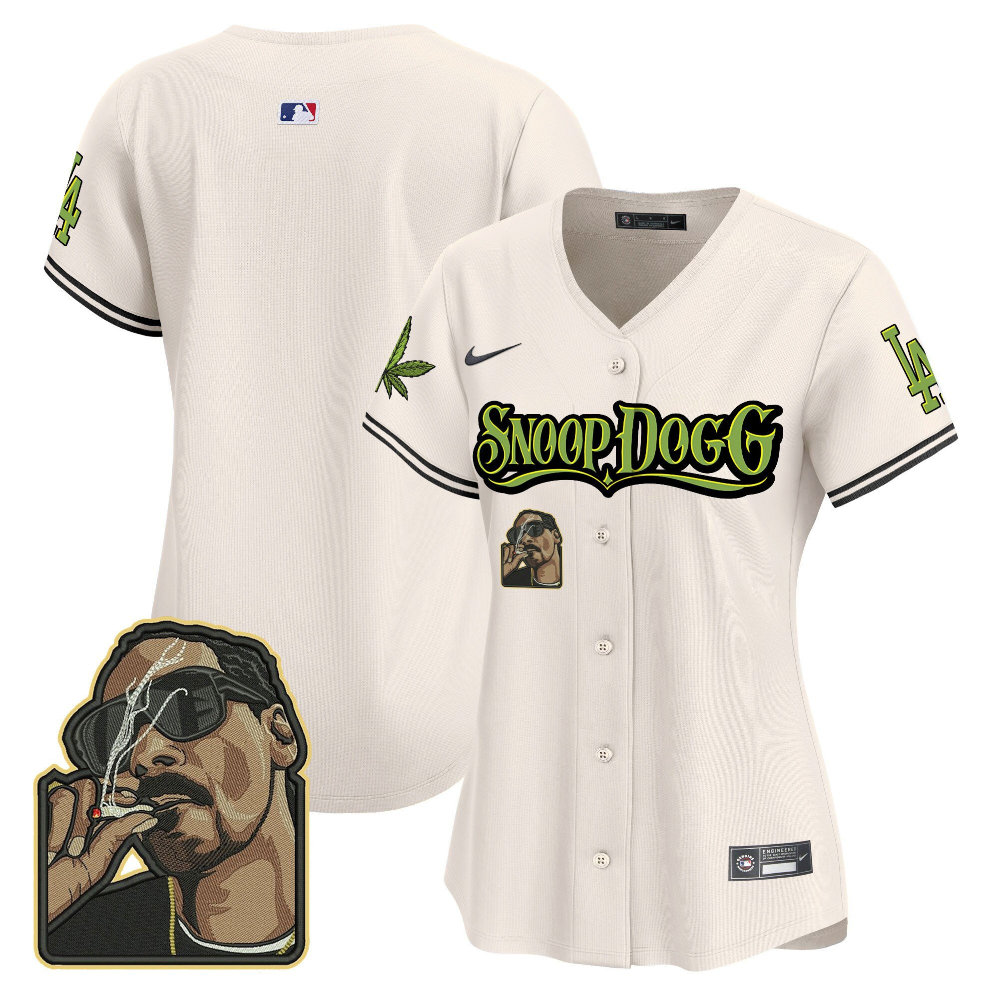 Los Angeles Dodgers Snoop Dogg Women Jersey - Cream