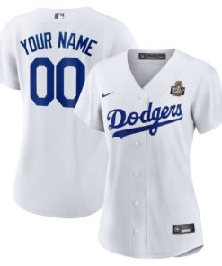 Los Angeles Dodgers Women's 2024 World Series Home Custom Jersey - White