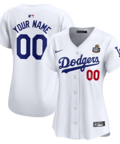 Los Angeles Dodgers Women's 2024 World Series Home Custom Limited Jersey - White