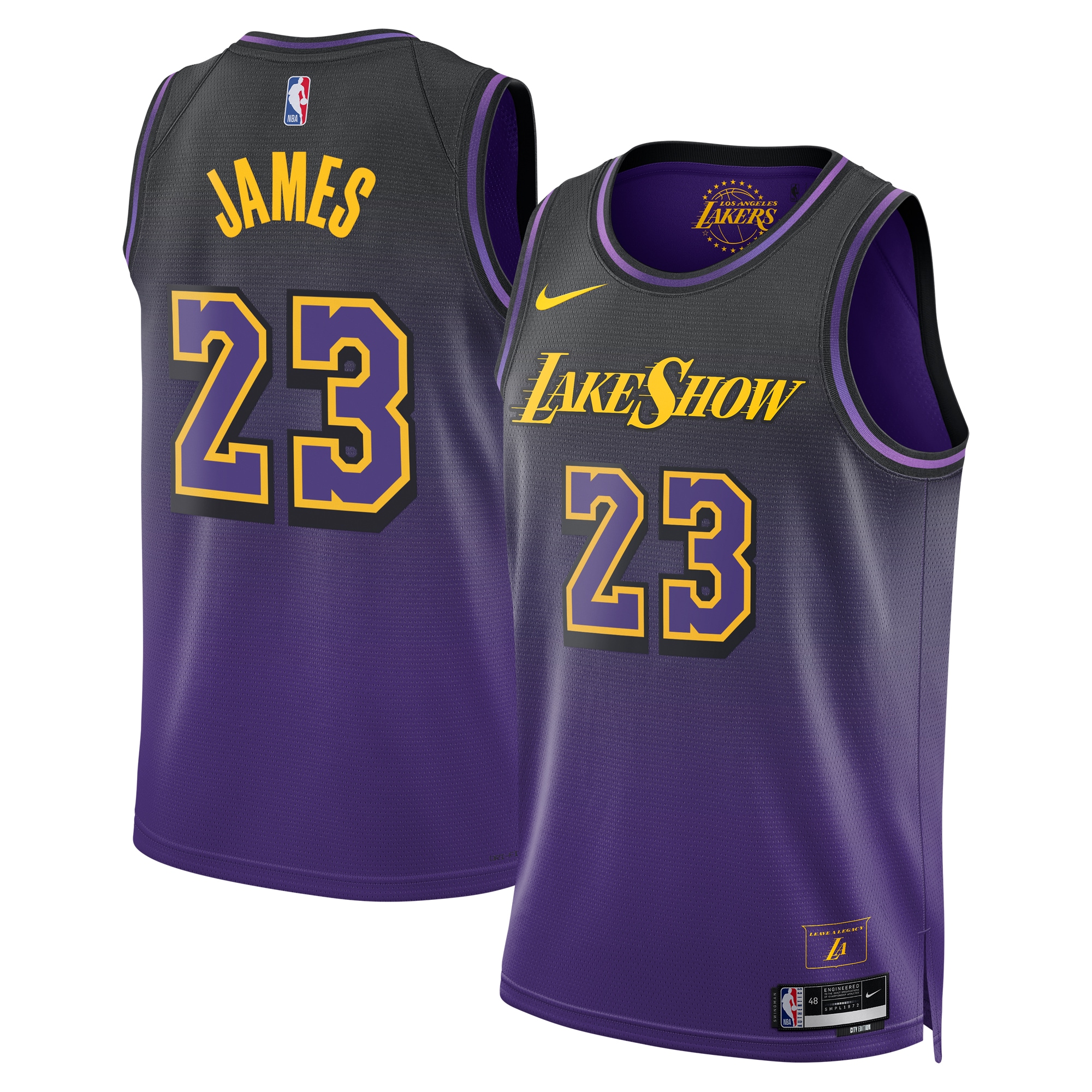 Los Angeles Lakers City Edition Swingman Jersey 2024 - Purple - Lebron James - Unisex - JS683