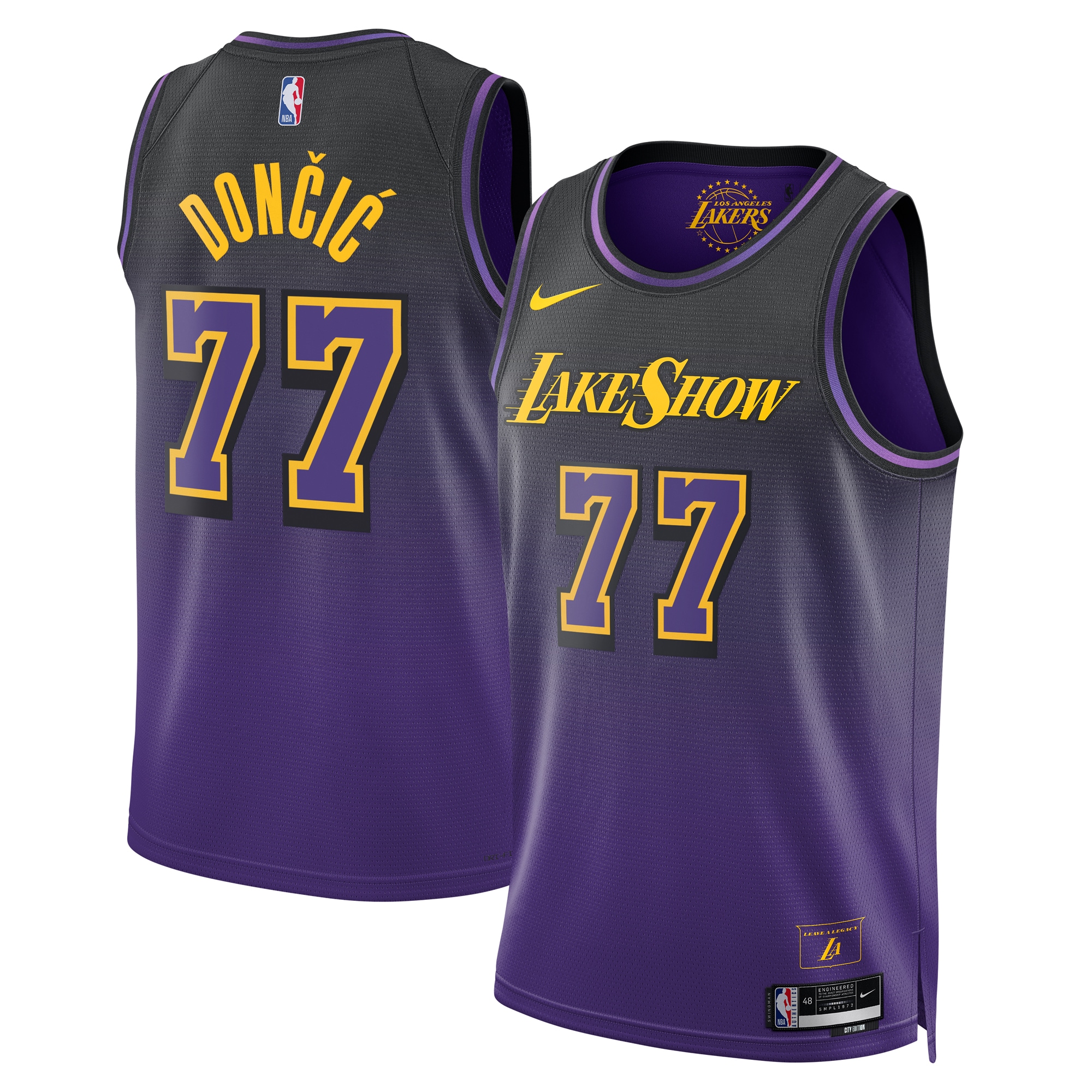 Los Angeles Lakers City Edition Swingman Jersey 2024 - Purple - Luka DonÄiÄ‡ - Unisex - JS377