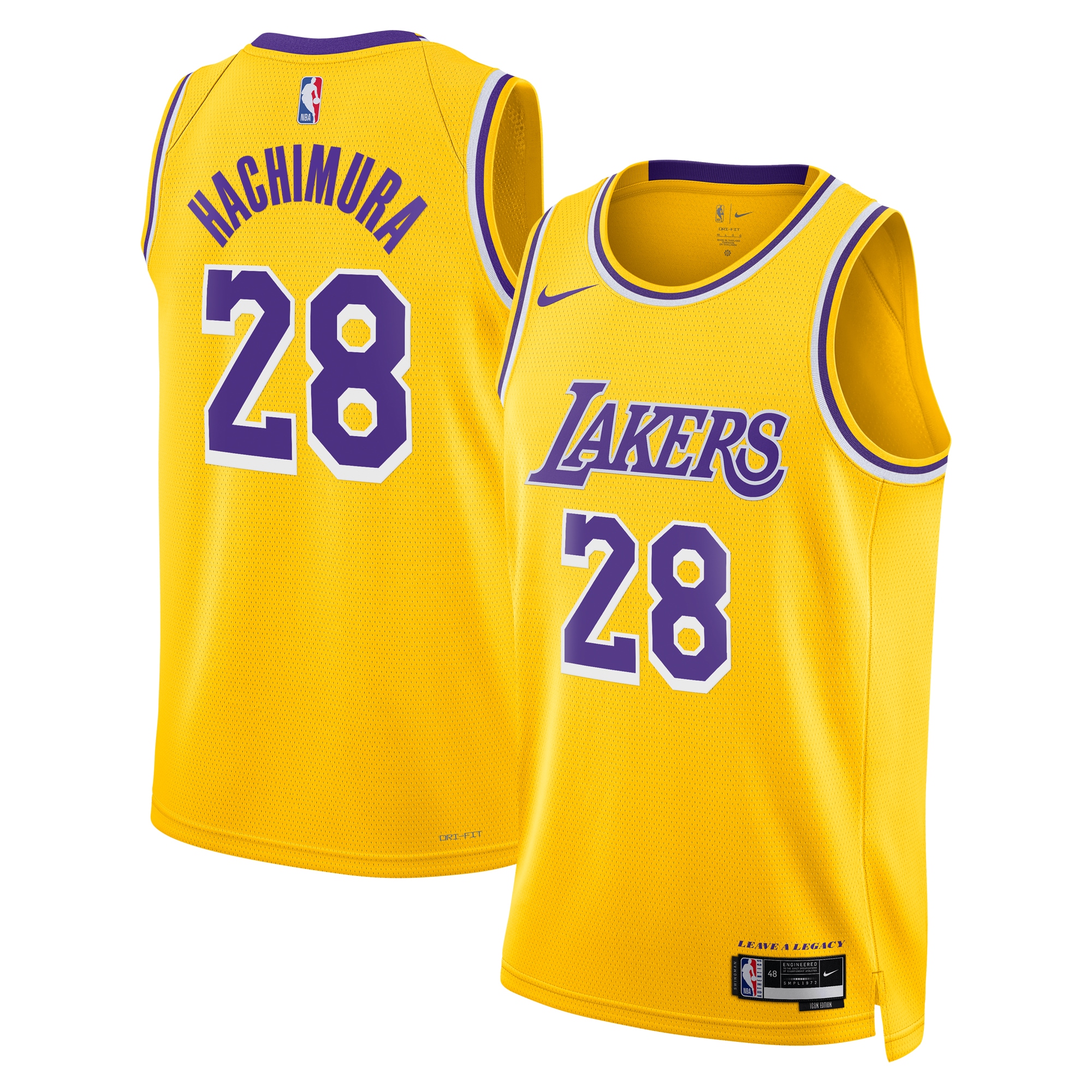 Los Angeles Lakers Icon Swingman Jersey - Gold - Rui Hachimura - Youth - JS158