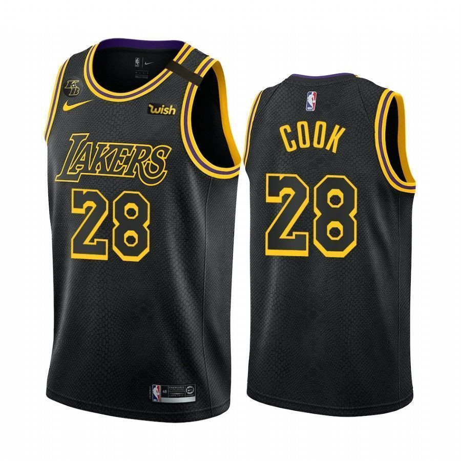 Los Angeles Lakers Quinn Cook 28 Black Mamba Inspired City Jersey - JS966