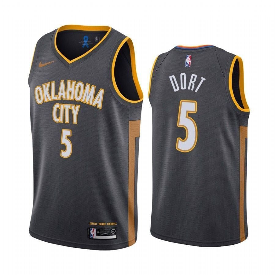 Luguentz Dort Oklahoma City Thunder Charcoal City 5 Jersey - JS699