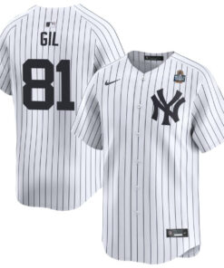 Luis Gil 81 New York Yankees 2024 World Series Home Limited Player Men Jersey - White