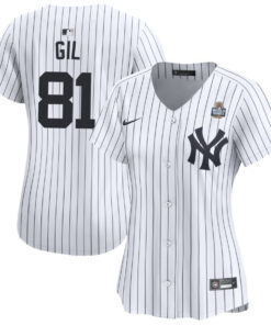 Luis Gil 81 New York Yankees Women's 2024 World Series Home Limited Jersey - White