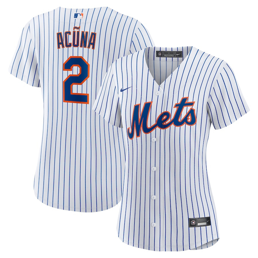 Luisangel AcuÃ±a 2 New York Mets Home Player Women Jersey - White