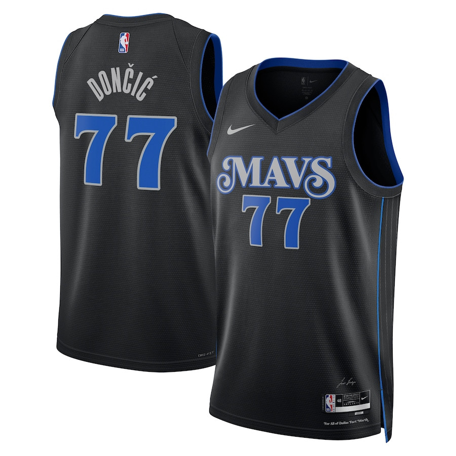 Luka DonÃ„ÂiÃ„â€¡ 77 Dallas Mavericks 2023/24 City Edition Swingman Jersey - Black - JS960