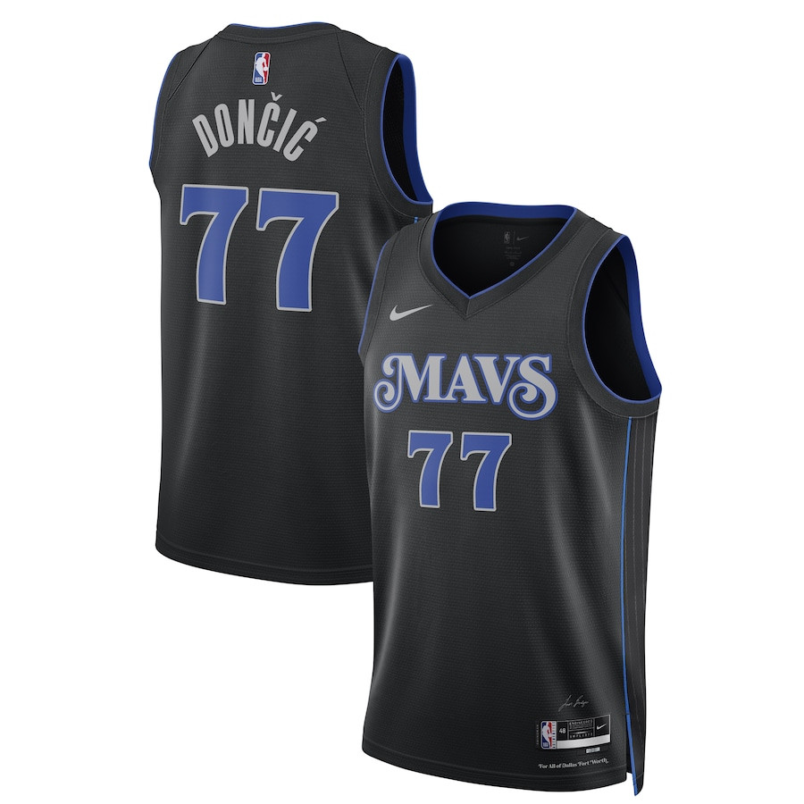 Luka DonÃ„ÂiÃ„â€¡ 77 Dallas Mavericks 2023/24 Swingman Jersey - City Edition - Unisex Black - JS280