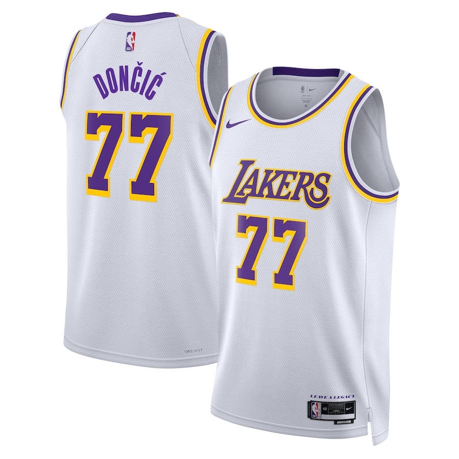 Luka DonÃ„ÂiÃ„â€¡ 77 Los Angeles Lakers Association Edition Swingman Jersey - White - JS660