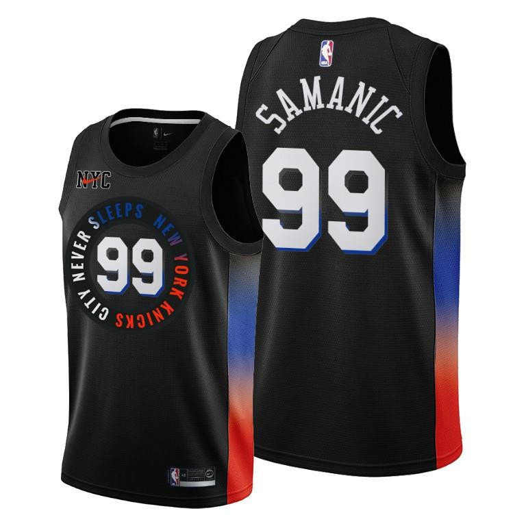 Luka Samanic 99 New York Knicks City Edition Black Jersey - Men Jersey - JS828