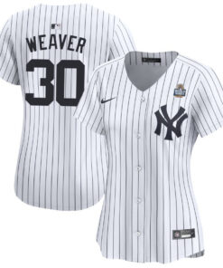 Luke Weaver 30 New York Yankees Women's 2024 World Series Home Limited Jersey - White
