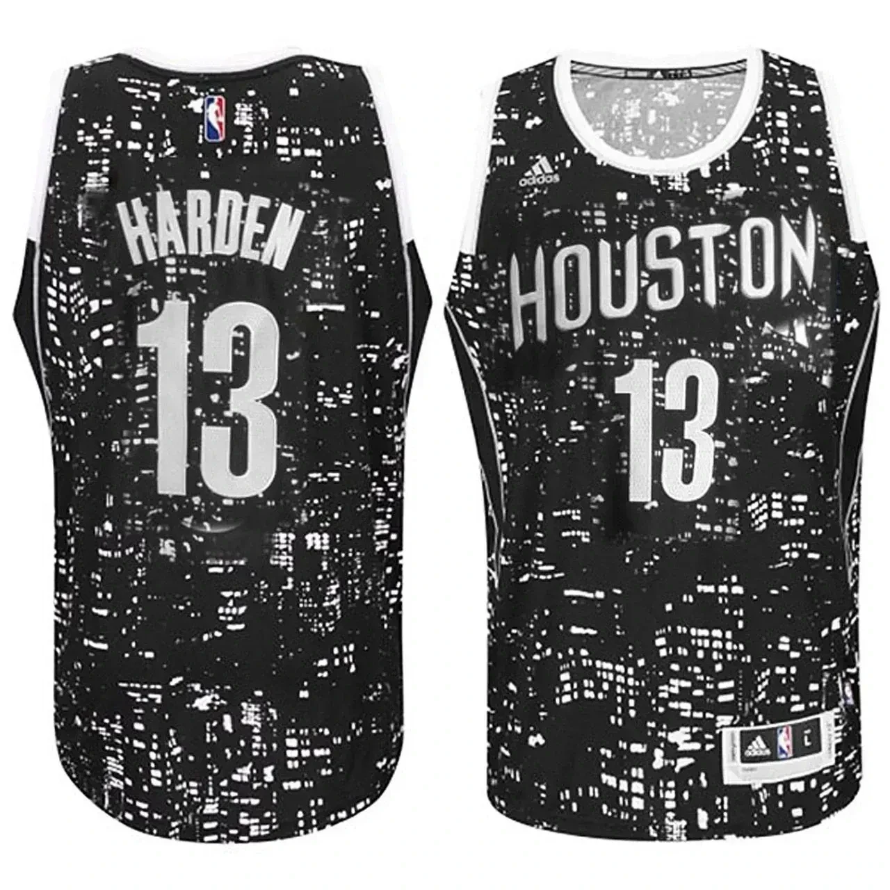 Male Houston Rockets 13 James Harden City Lights Black Swingman Jersey - JS557
