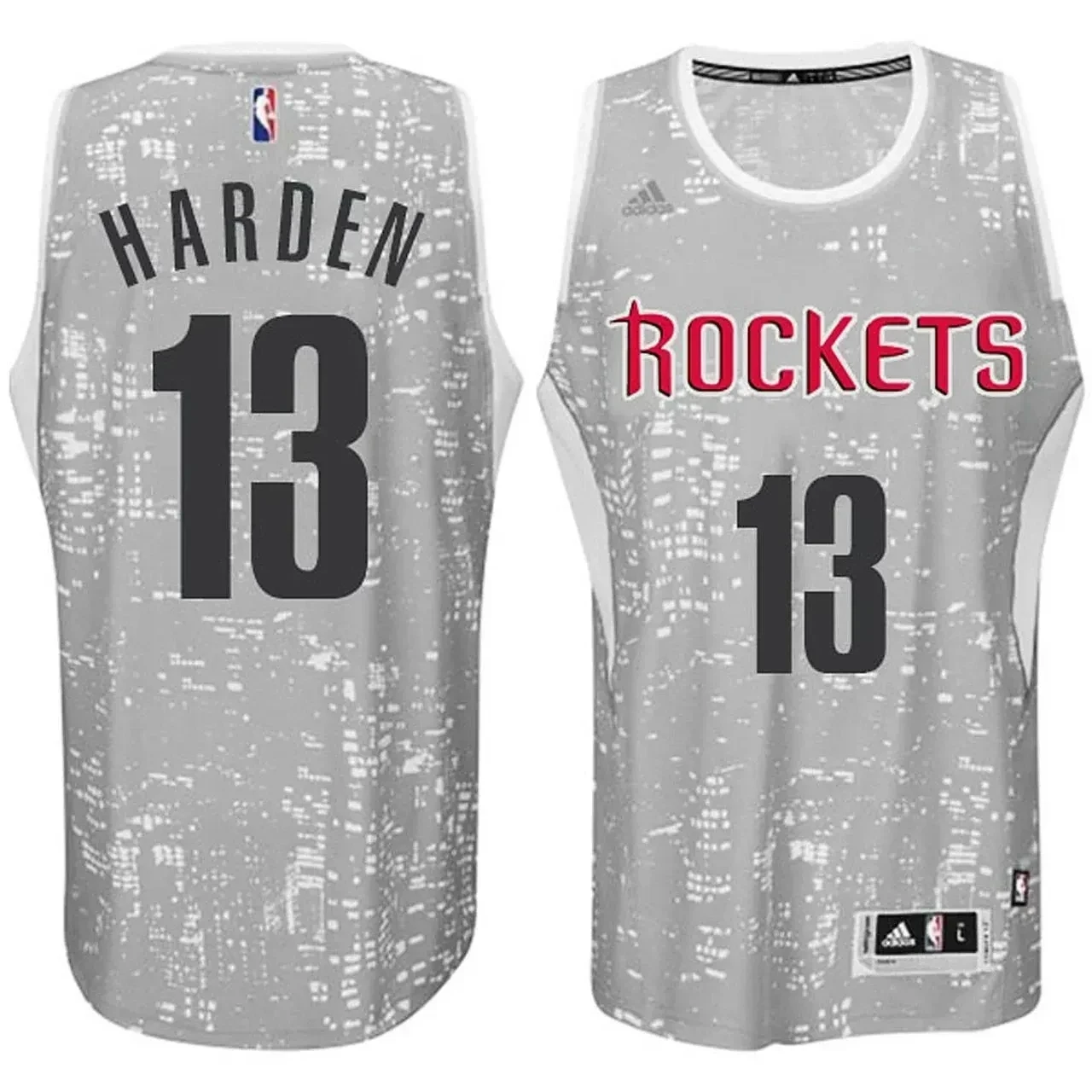 Male Houston Rockets 13 James Harden City Lights Gray Swingman Jersey - JS674