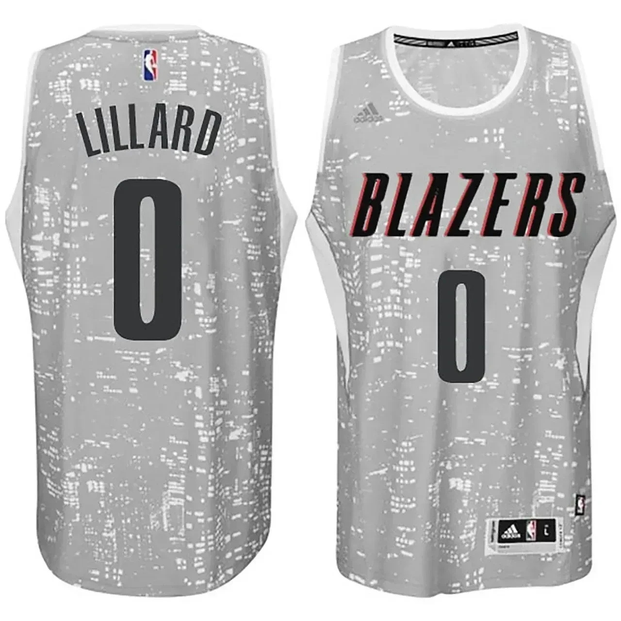 Male Portland Trail Blazers 0 Damian Lillard City Lights Gray Swingman Jersey - JS251