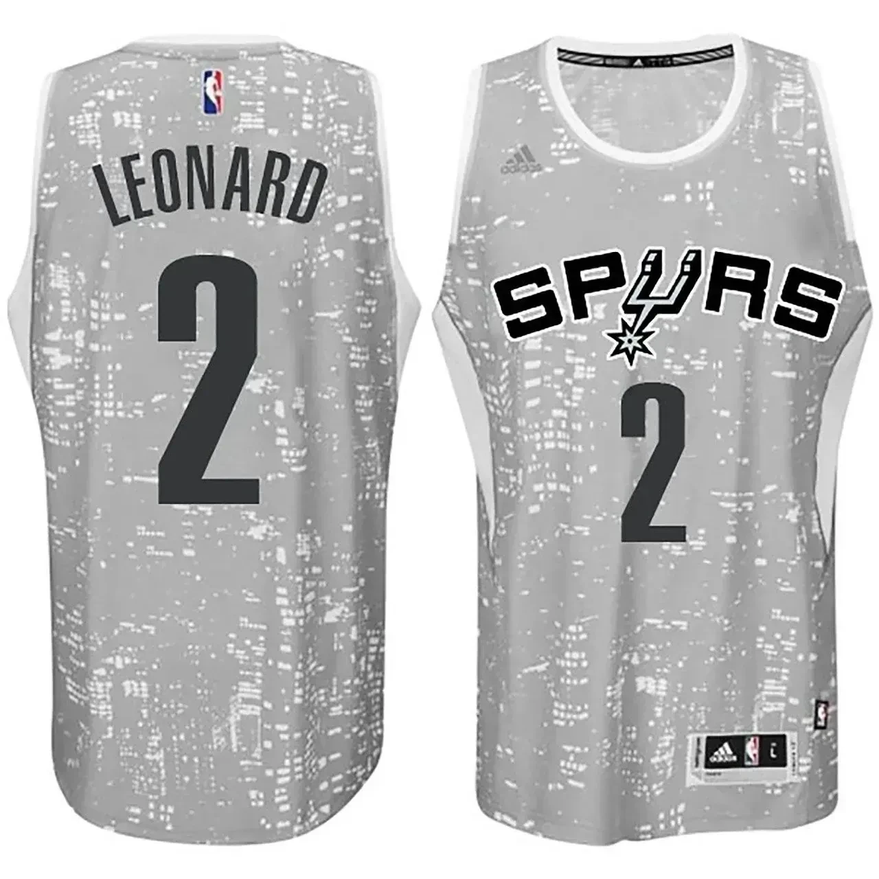 Male San Antonio Spurs 2 Kawhi Leonard City Lights Gray Swingman Jersey - JS886