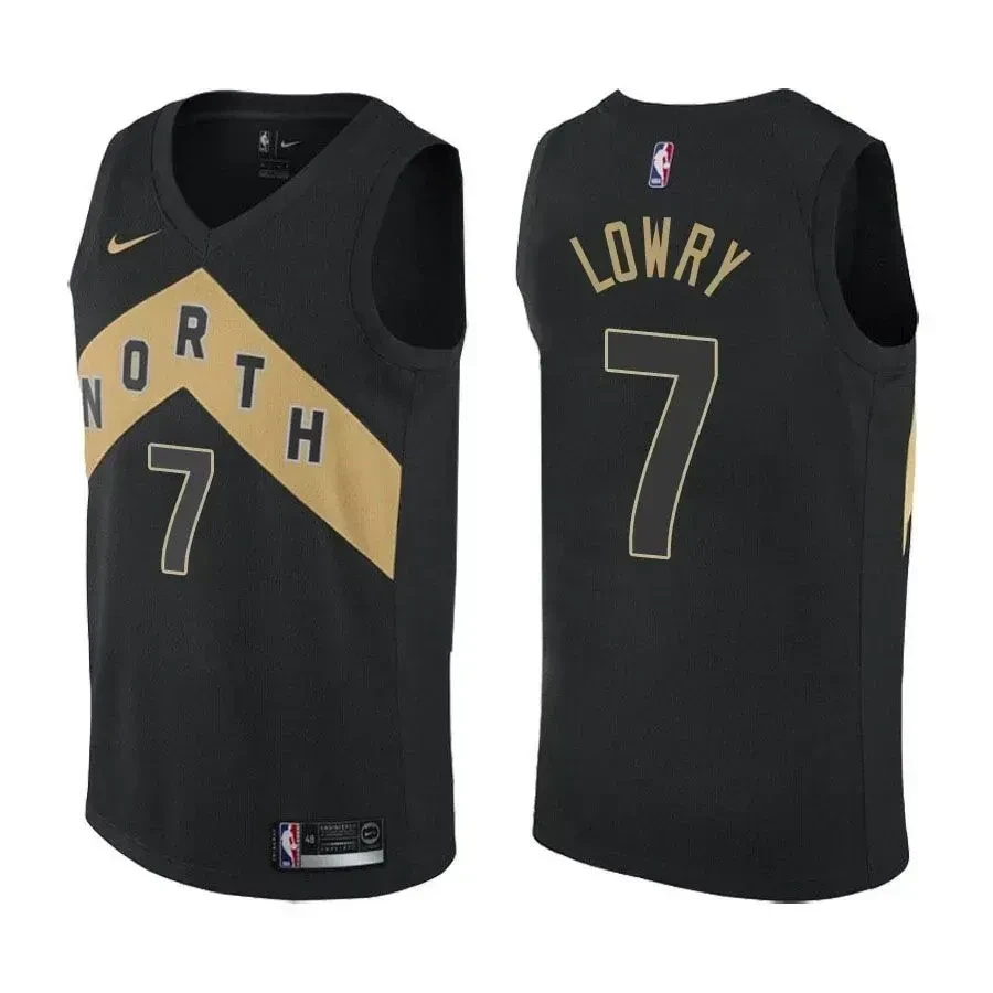 Male Toronto Raptors 7 Kyle Lowry City Lights Gray Swingman Jersey - JS468