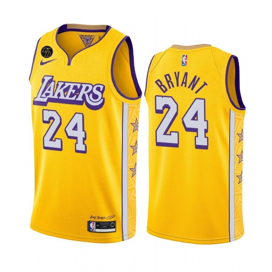 Mamba Forever Kobe Bryant Los Angeles Lakers Yellow City 24 Jersey - JS457