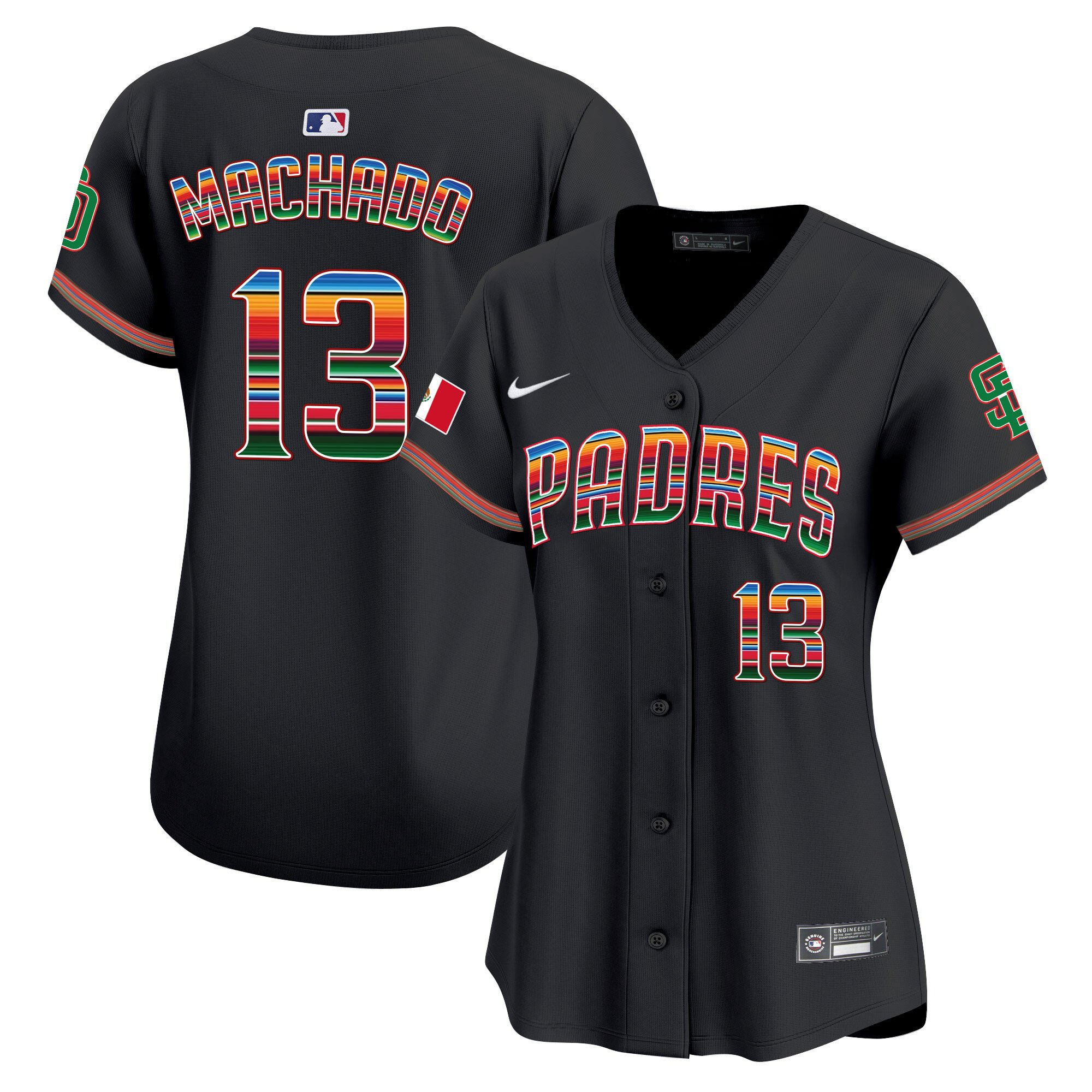 Manny Machado 13 San Diego Padres Mexico Women Jersey - Black