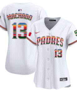Manny Machado 13 San Diego Padres Mexico Women Jersey - White