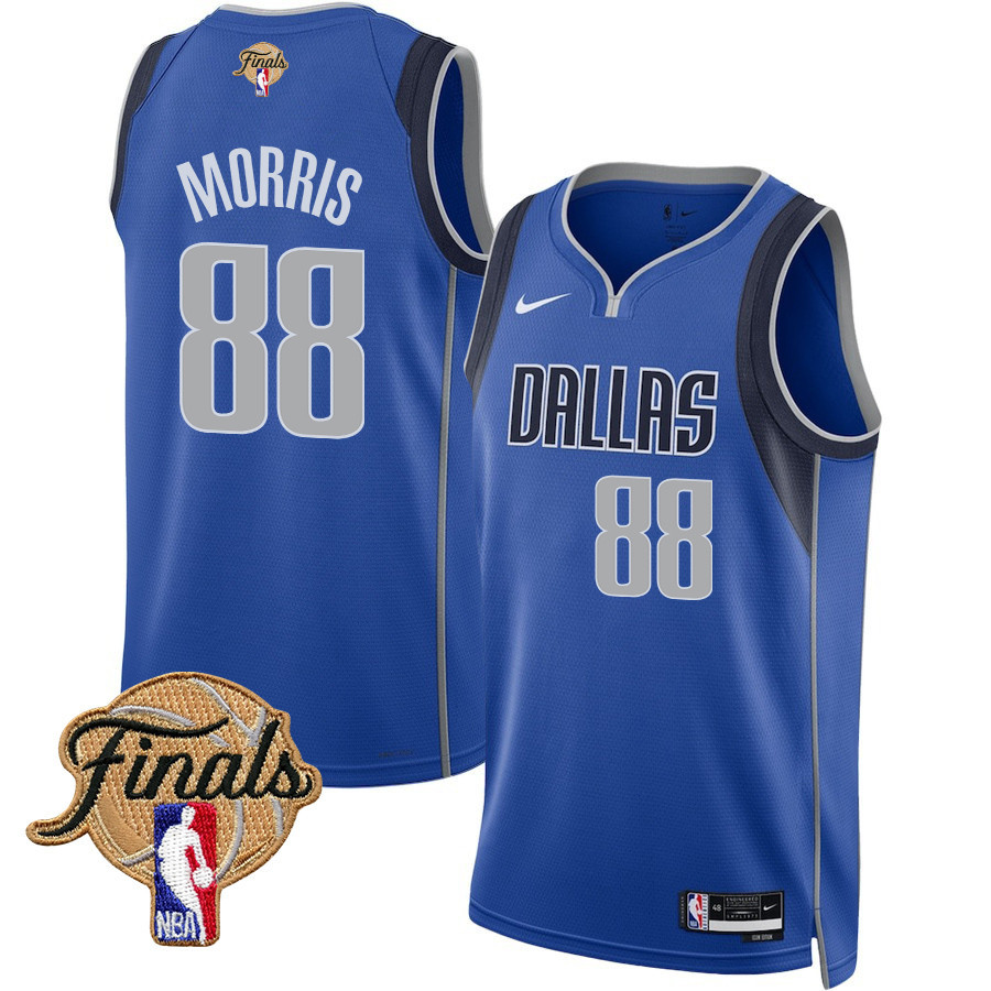 Markieff Morris 88 Dallas Mavericks 2024 FINALS PATCH Swingman Jersey - Icon Edition - Blue - JS933