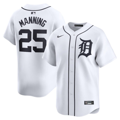 Matt Manning 25 Detroit Tigers Home Limited Player Men Jersey - White