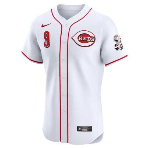 Matt McLain 9 Cincinnati Reds Home Elite Player Men Jersey - White - Image 2