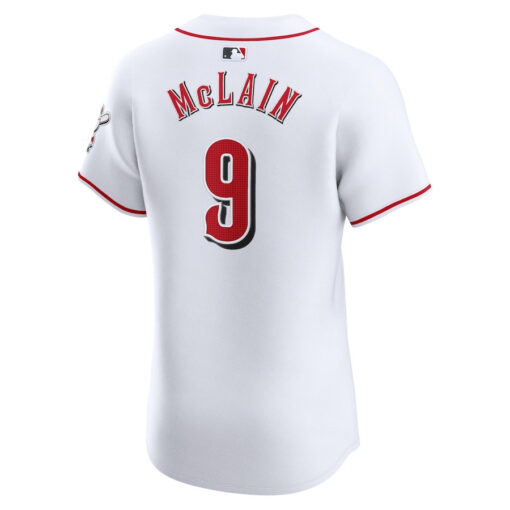Matt McLain 9 Cincinnati Reds Home Elite Player Men Jersey - White - Image 3