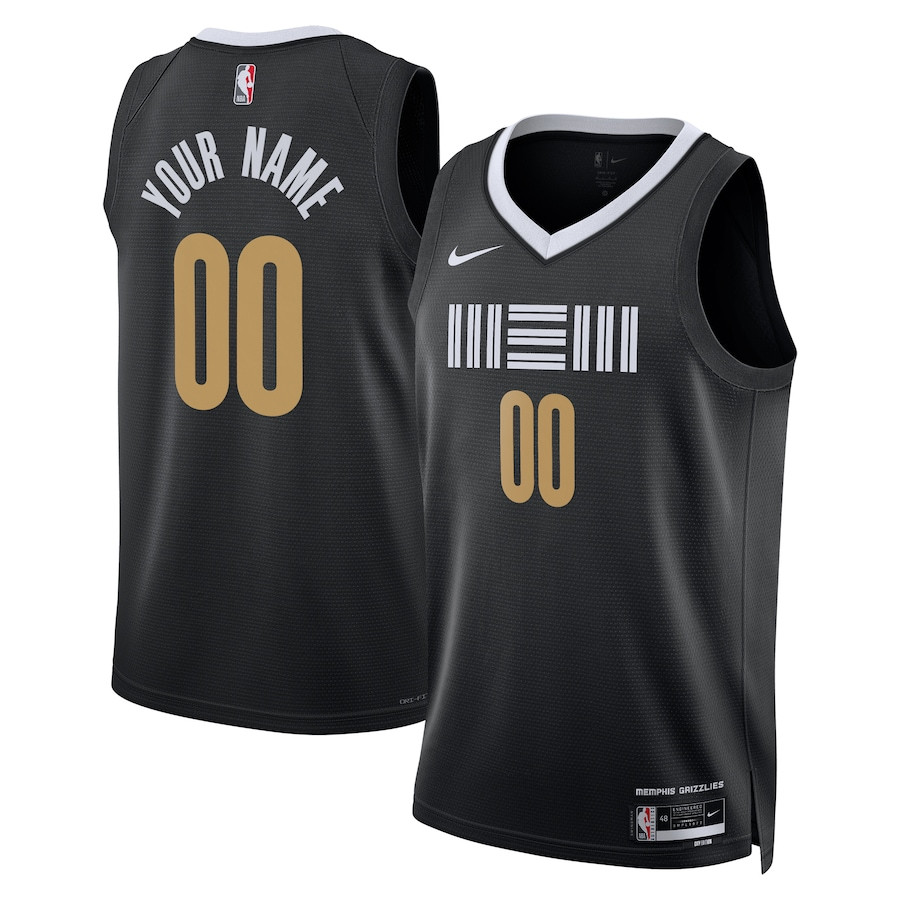 Memphis Grizzlies 2023/24 City Edition Swingman Custom Jersey - Black - JS480