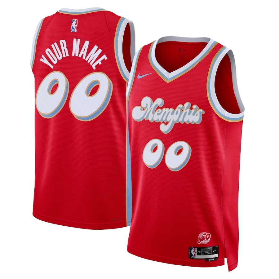 Memphis Grizzlies Unisex 2024/25 Custom Swingman Jersey - City Edition - Red - JS602