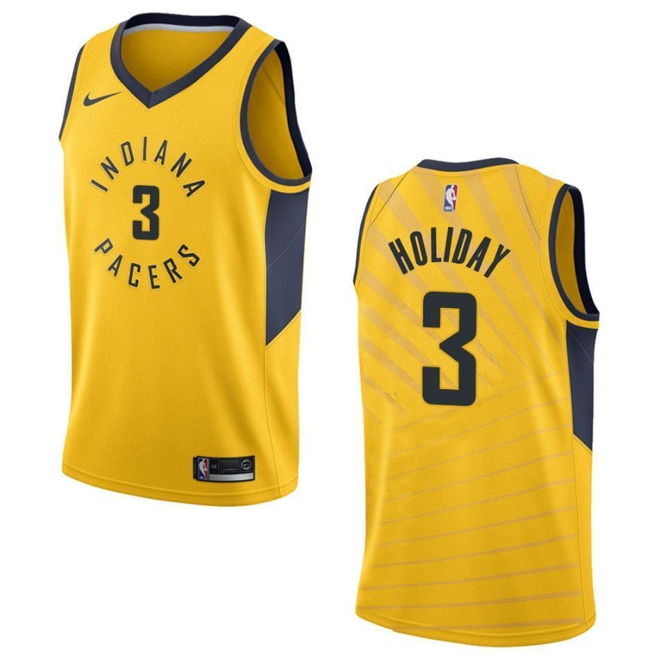 Men Indiana Pacers 3 Aaron Holiday Statement Swingman Jersey - Gold - JS390