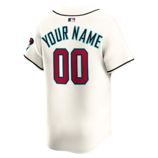 Men's Arizona Diamondbacks Cream Home Limited Custom Jersey - Image 3