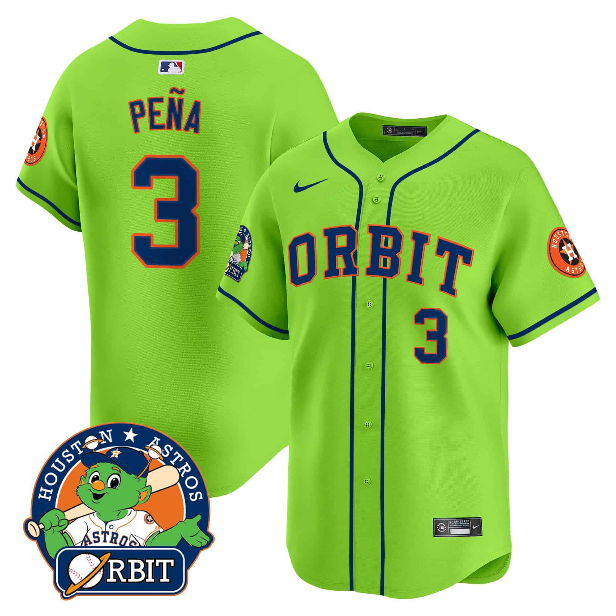 Men's Astros Orbit Patch Vapor Premier Limited Jersey