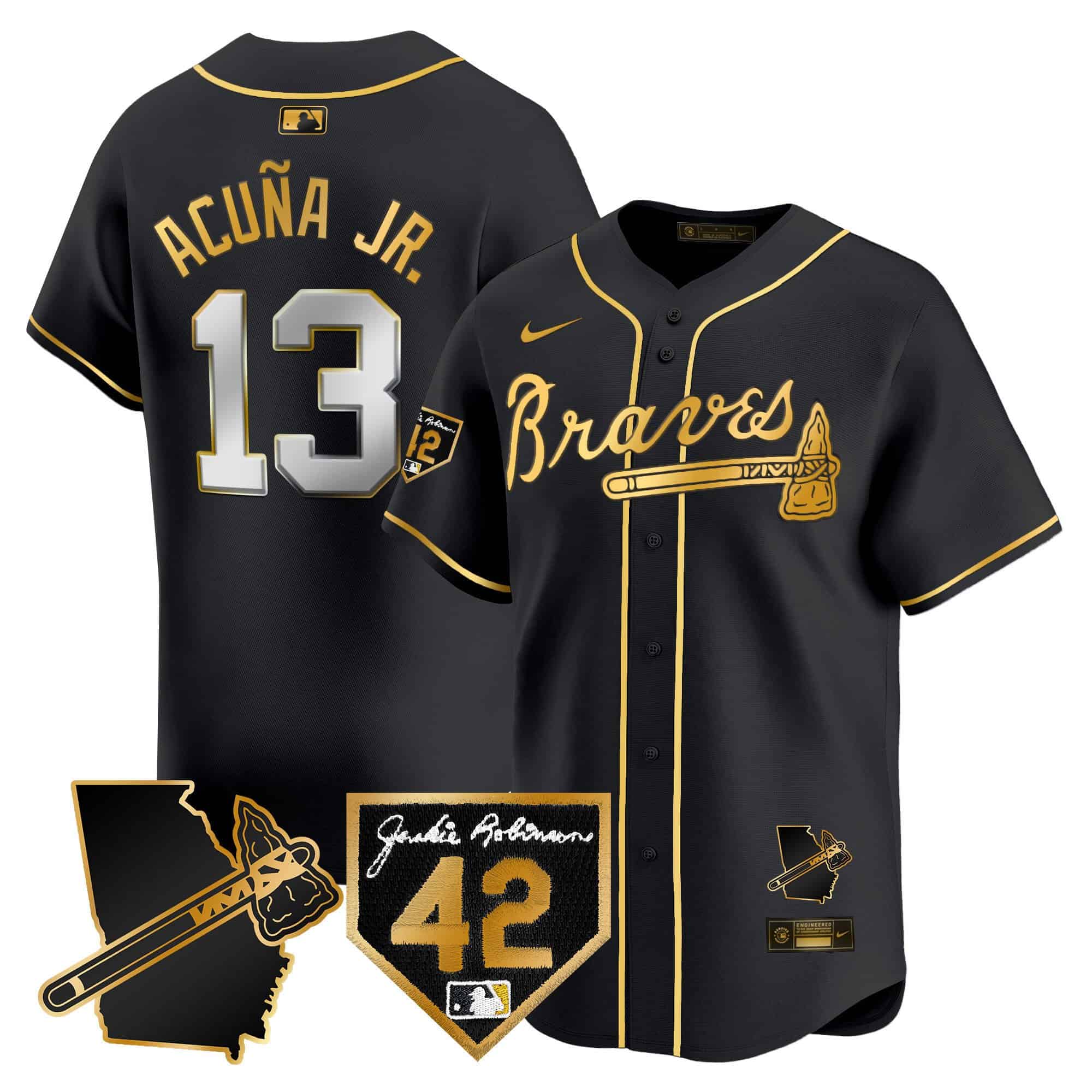 Men's Atlanta Braves 2024 Robinson & Georgia Patch Vapor Premier Limited Jersey