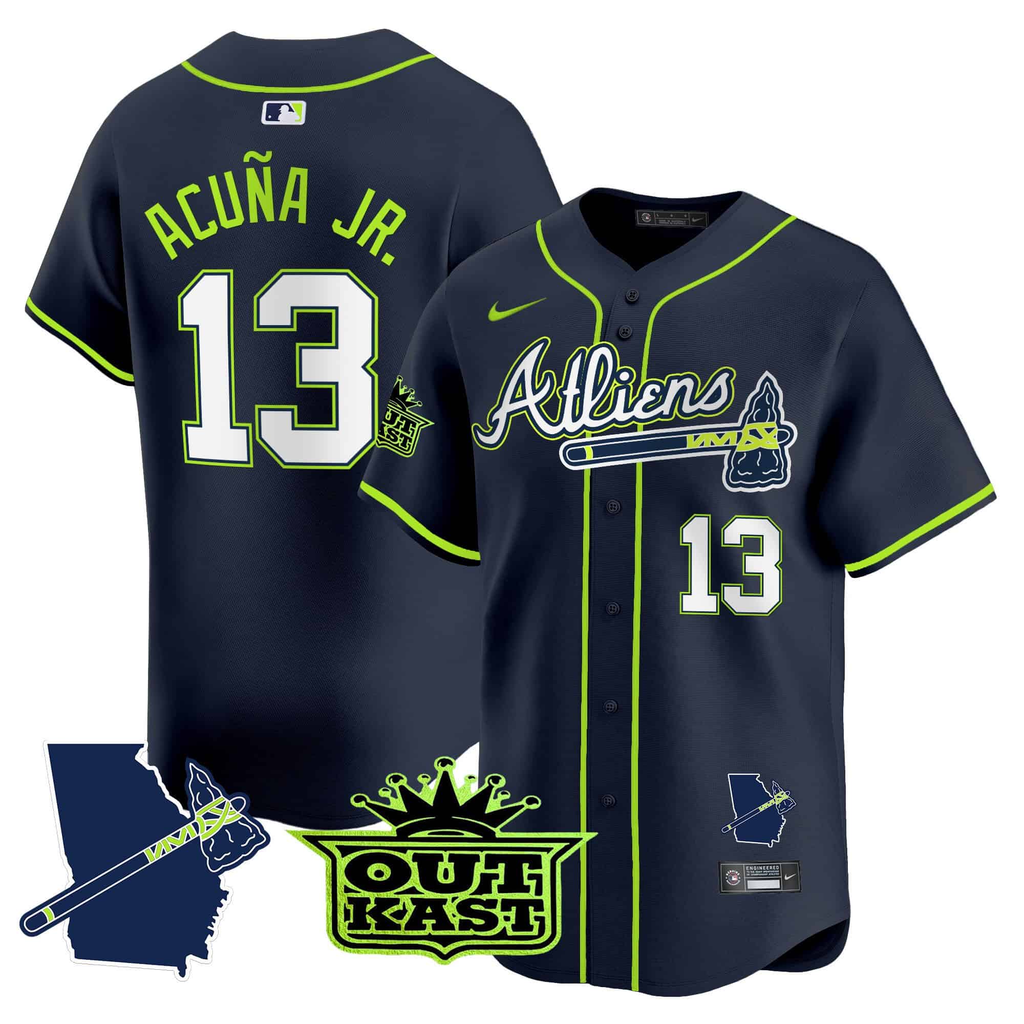 Men's Atlanta Braves Atliens Vapor Premier Limited Jersey V2