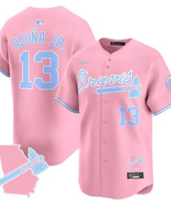 Men's Atlanta Braves Bubblegum Pink Vapor Premier Limited Jersey