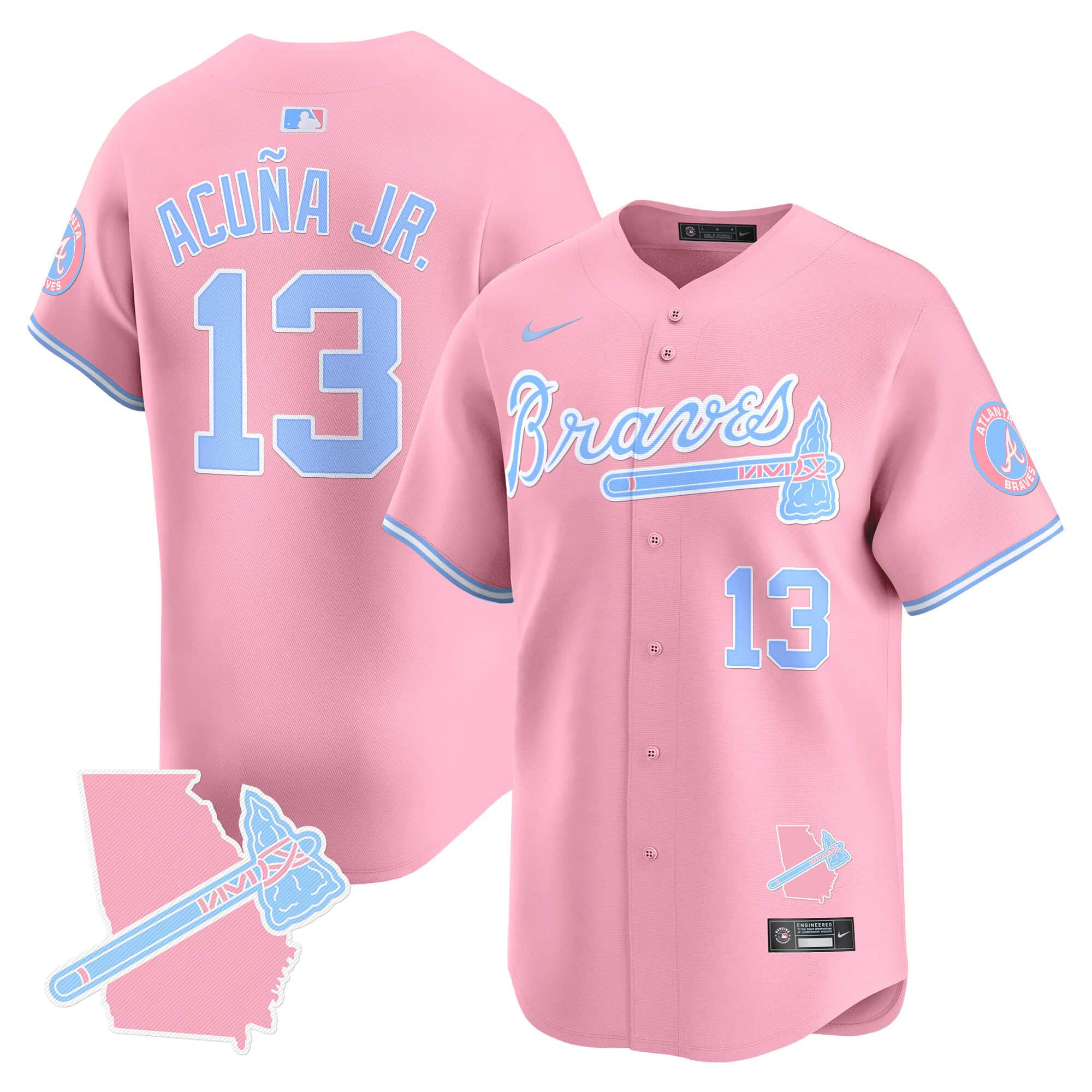 Men's Atlanta Braves Bubblegum Pink Vapor Premier Limited Jersey