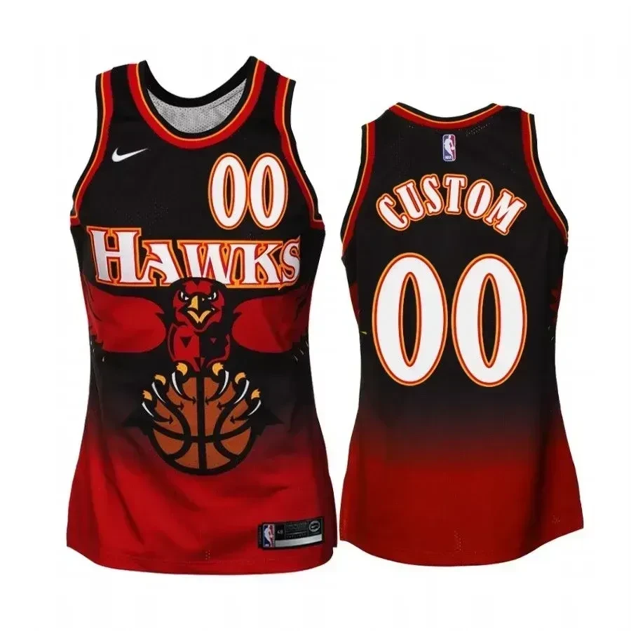 Men's Atlanta Hawks 00 Custom 1995-1999 Hardwood Classics Jersey - JS805