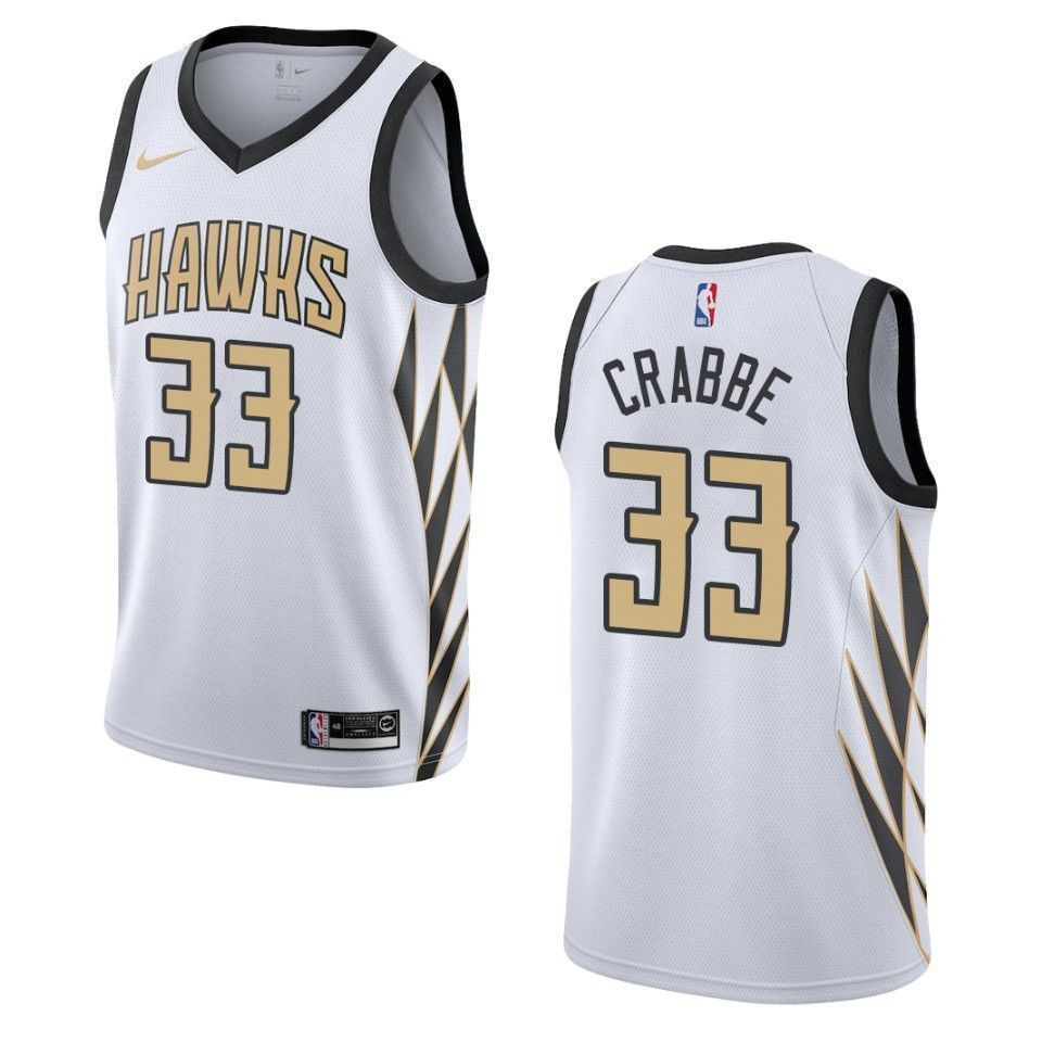 Men's Atlanta Hawks 33 Allen Crabbe City Swingman Jersey - White - JS249