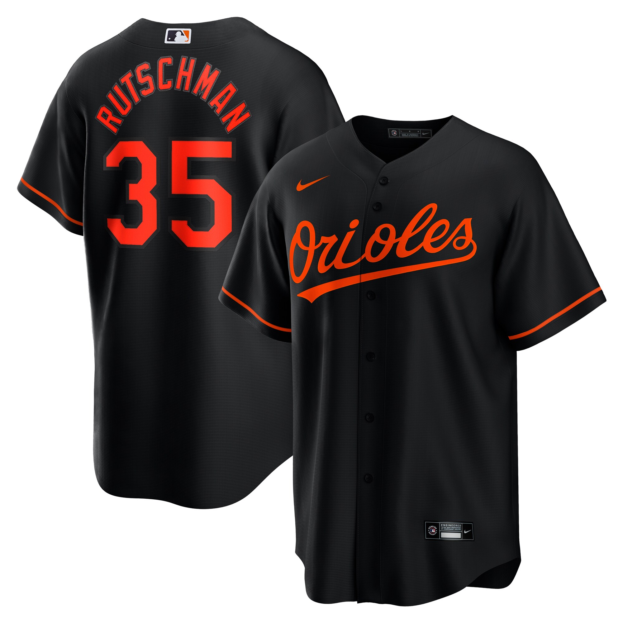 Men's Baltimore Orioles Adley Rutschman Black Alternate Player Jersey