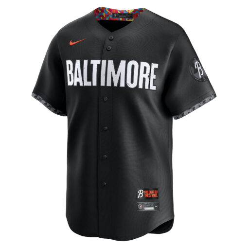 Men's Baltimore Orioles Adley Rutschman Black City Connect Limited Player Jersey - Image 2