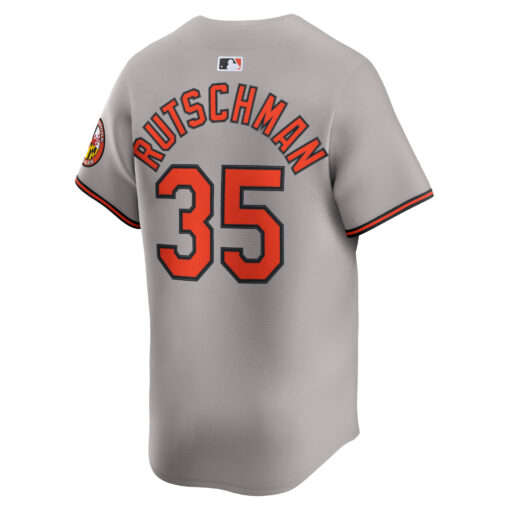 Men's Baltimore Orioles Adley Rutschman Gray Road Limited Player Jersey - Image 3