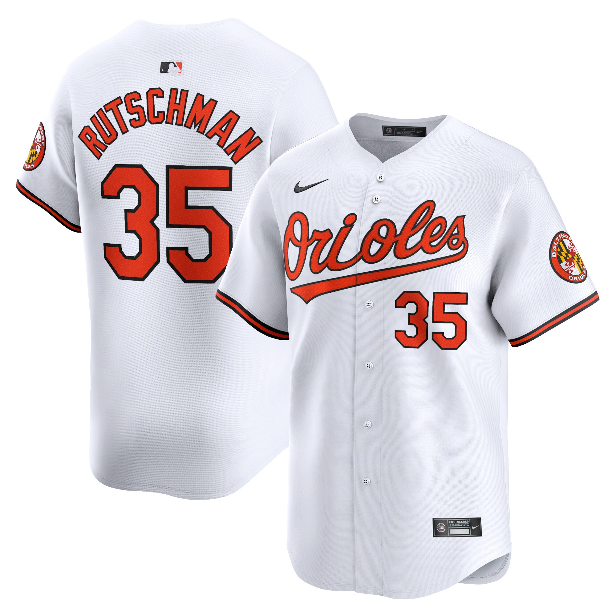 Men's Baltimore Orioles Adley Rutschman White Home Limited Player Jersey