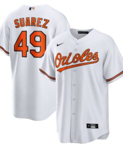 Men's Baltimore Orioles Albert Suarez White Home Jersey