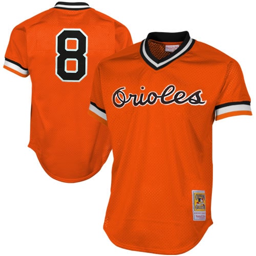 Men's Baltimore Orioles Cal Ripken Jr Mitchell & Ness Orange 1988 Cooperstown Collection Mesh Batting Practice Jersey