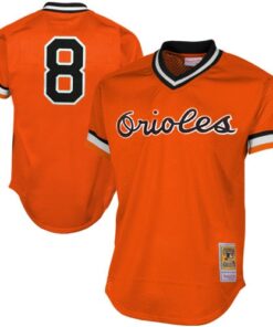 Men's Baltimore Orioles Cal Ripken Jr Mitchell & Ness Orange 1988 Cooperstown Collection Mesh Batting Practice Jersey