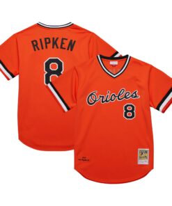 Men's Baltimore Orioles Cal Ripken Jr. Mitchell & Ness Orange 2001 Cooperstown Collection Throwback Jersey