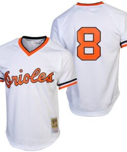 Men's Baltimore Orioles Cal Ripken Jr. Mitchell & Ness White 1985 Cooperstown Collection Batting Practice Jersey